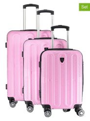 Canadian Peak 3-częściowy zestaw "Sorenteak" w kolorze jasnoróżowym rozmiar: onesize. Różowe walizki Canadian Peak. Za 404.99 zł.
