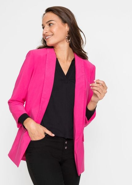 Długi żakiet z mieszanki wiskozy. Czerwone marynarki i żakiety bonprix, bez wzorów, z wiskozy, eleganckie, bez ramiączek. Za 169.99 zł.