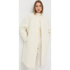 Max Mara Leisure płaszcz z domieszką wełny kolor beżowy przejściowy oversize. Brązowe płaszcze Max Mara Leisure, l, bez wzorów, z wełny, bez kaptura. Za 1,489.90 zł.