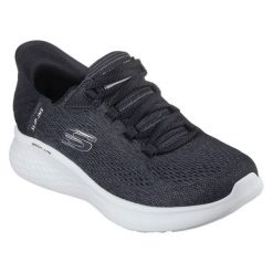 Buty Skechers Slip-ins Skech Lite Pro Natural Beauty 150012-BKW czarne. Czarne buty treningowe bez wzorów, bez zapięcia. Za 517.53 zł.