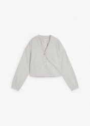 Bluza rozpinana z mieszanki wiskozy. Szare bluzy bonprix, bez wzorów, z wiskozy, bez ramiączek, bez kaptura. Za 99.99 zł.