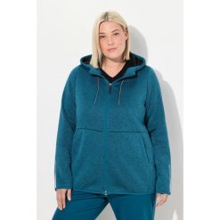 Damskie Sweter na polarze pluszowy polar dwukierunkowy suwak odblaski. Niebieskie swetry Ulla Popken, na zimę, plus size, bez wzorów, z materiału, sportowe, plus size, bez ramiączek. W wyprzedaży za 279.99 zł.