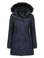 Geographical Norway Parka "Corta" w kolorze granatowym rozmiar: L. Niebieskie płaszcze Geographical Norway, l, bez wzorów, bez kaptura. Za 339.00 zł.