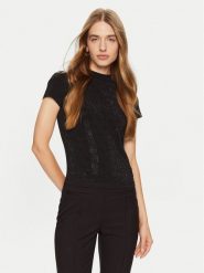 Guess T-Shirt W4BI26 J1314 Czarny Slim Fit. Czarne t-shirty Guess, l, z aplikacjami, z bawełny, bez kołnierzyka, bez ramiączek. Za 169.99 zł.
