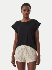 Emporio Armani T-Shirt EW003407 AF20240 UC001 Czarny Regular Fit. Czarne t-shirty Emporio Armani, xs, bez wzorów, z wiskozy, bez kołnierzyka, bez ramiączek. Za 299.99 zł.