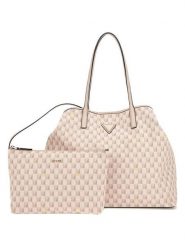Guess Shopper bag w kolorze beżowym - 41 x 34 x 20 cm rozmiar: onesize. Brązowe shopper bag Guess, z aplikacjami, z materiału, na ramię, bez dodatków. Za 507.51 zł.