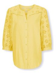 Heine Bluzka w kolorze żółtym rozmiar: 48. Żółte bluzki Heine, bez wzorów, z bawełny, bez kołnierzyka, bez ramiączek. Za 96.95 zł.