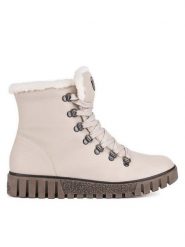 Rieker Botki Y3432-60 Beżowy. Brązowe botki Rieker, bez wzorów, bez obcasa, na płaskiej podeszwie, bez zapięcia. Za 379.99 zł.