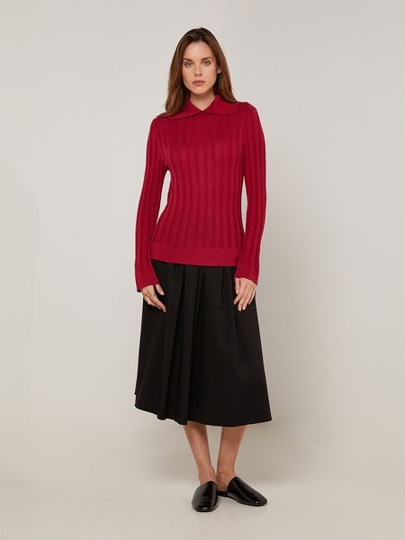 Rodier Sweter w kolorze czerwonym rozmiar: M. Czerwone swetry Rodier, m, bez wzorów, klasyczne, bez ramiączek. Za 240.43 zł.