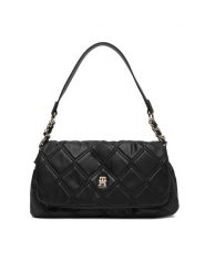 Tommy Hilfiger Torebka Th Feminine Shoulder Bag AW0AW18717 Czarny. Czarne torebki klasyczne Tommy Hilfiger, bez wzorów, ze skóry, bez dodatków. Za 569.99 zł.