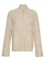 MOSS COPENHAGEN Kardigan "Lessine Hope" w kolorze beżowym rozmiar: M/L. Brązowe swetry Moss Copenhagen, l, bez wzorów, z poliamidu, bez ramiączek. Za 184.89 zł.