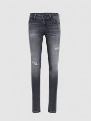 LTB Dżinsy "Molly M" - Slim fit - w kolorze antracytowym rozmiar: W32/L34. Czarne jeansy LTB, l, z aplikacjami, ze skóry, klasyczne. Za 88.23 zł.