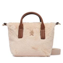 Torebka Tommy Hilfiger. Brązowe shopper bag Tommy Hilfiger, bez wzorów, bez dodatków. Za 409.99 zł.