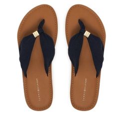 Japonki Tommy Hilfiger. Niebieskie japonki Tommy Hilfiger, bez wzorów. Za 229.99 zł.