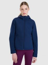 4F Kurtka softshell wiatroodporna membrana 5000 damska - granatowa M. Niebieskie kurtki 4f, na zimę, m, bez wzorów, z dzianiny, z kapturem, windstopper. W wyprzedaży za 159.99 zł.