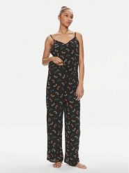 DKNY Piżama YI50005 Czarny Regular Fit. Czarne piżamy DKNY, m, bez wzorów, z wiskozy, bez kołnierzyka, bez ramiączek. Za 219.99 zł.