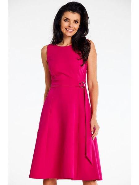 Awama Sukienka w kolorze różowym rozmiar: M. Różowe sukienki Awama, m, bez wzorów, bez kołnierzyka, bez ramiączek, midi. Za 123.25 zł.