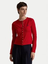 Polo Ralph Lauren Kardigan 211941175006 Czerwony Slim Fit. Czerwone swetry Polo Ralph Lauren, xs, bez wzorów, z bawełny, bez ramiączek. Za 439.99 zł.