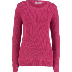 Sweter bawełniany, długi rękaw bonprix jeżynowo-czerwony. Swetry marki bonprix. Za 34.99 zł.