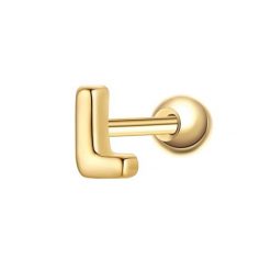 Glanzstücke München Piercing Litera L ze srebra próby 925 w kolorze zlotym Kolczyki 1 ct Damski. Żółte kolczyki Glanzstücke München, pozłacane. Za 110.49 zł.