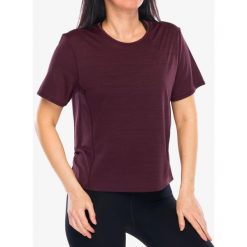 Koszulka szybkoschnąca damska Fjallraven Abisko Lite SS. Czerwone t-shirty sportowe Fjällräven, bez wzorów, bez ramiączek. Za 191.99 zł.