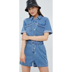 Only kombinezon jeansowy bawełniany z kołnierzykiemm. Niebieskie kombinezony ONLY, m, bez wzorów, z bawełny, bez kołnierzyka, bez ramiączek, krótkie. W wyprzedaży za 124.99 zł.