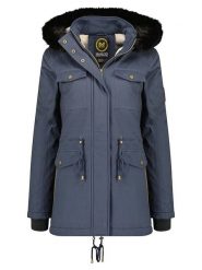Maison Montaigne Parka "Celemai" w kolorze granatowym rozmiar: XL. Niebieskie płaszcze Maison Montaigne, xl, z aplikacjami, bez kaptura. Za 239.29 zł.