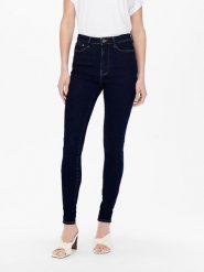 ONLY Dżinsy - Skinny fit - w kolorze granatowym rozmiar: W29/L30. Niebieskie jeansy ONLY, l, z aplikacjami, ze skóry, klasyczne, z podwyższonym stanem. Za 57.33 zł.