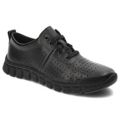 Czarne Półbuty Pollonus Wygodne Skórzane Obuwie. Czarne półbuty wsuwane Pollonus, bez wzorów, ze skóry, eleganckie, bez obcasa, na koturnie. Za 246.99 zł.