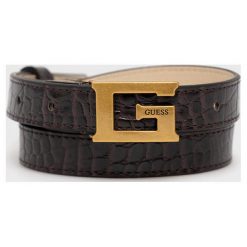 Guess pasek damski kolor brązowy. Brązowe paski Guess, z aplikacjami. Za 239.99 zł.