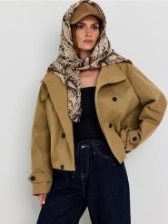 Kurtka bomber ze stójką - zielony. Zielone kurtki Sinsay, l, bez wzorów, bez kaptura. Za 89.99 zł.