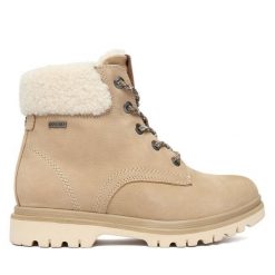 Trapery Tamaris. Brązowe traperki Tamaris, bez wzorów, bez obcasa, bez zapięcia. Za 509.99 zł.