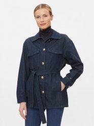 Tommy Hilfiger Kurtka jeansowa WW0WW38917 Granatowy Regular Fit. Niebieskie kurtki Tommy Hilfiger, bez wzorów, z bawełny, bez kaptura. Za 499.99 zł.