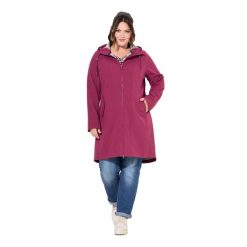 Damskie Długa kurtka softshellowa HYPRAR hydrofobowa kaptur. Czerwone kurtki przejściowe sportowe Ulla Popken, plus size, bez wzorów, z elastanu, bez kaptura, trekkingowe. Za 633.99 zł.