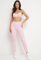 Jasnoróżowy Komplet Sportowy z Ozdobnymi Przeszyciami Legginsy i Top na Ramiączkach Filinella. Czerwone legginsy Born2be, bez wzorów, klasyczne. W wyprzedaży za 76.49 zł.