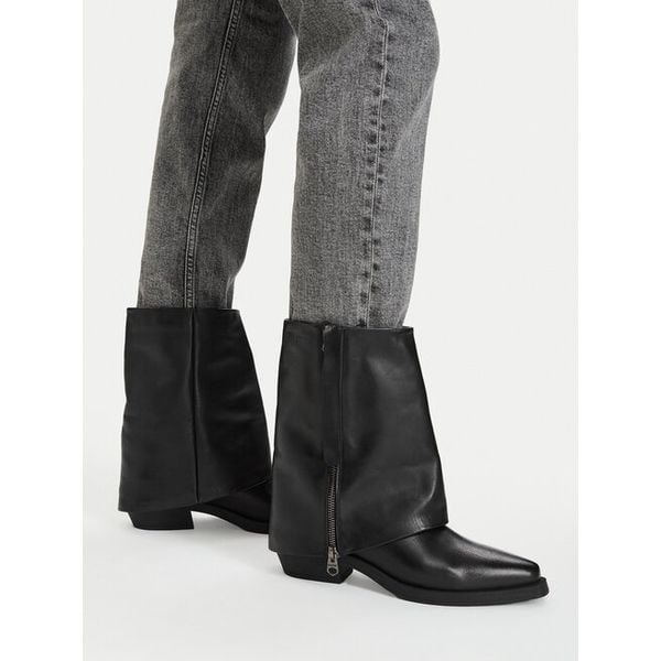 Botki G-Star. Czarne botki G-Star, bez wzorów, retro, bez obcasa, na słupku, bez zapięcia. Za 499.99 zł.