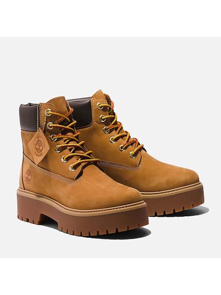Timberland Skórzane botki "Stone Street 6" w kolorze jasnobrązowym rozmiar: 38. Brązowe botki Timberland, bez wzorów, z materiału, street, bez obcasa, bez zapięcia. Za 748.50 zł.