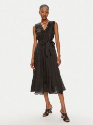 DKNY Sukienka codzienna P4EBTX69 Czarny Regular Fit. Czarne sukienki DKNY, na co dzień, m, bez wzorów, z syntetyku, bez kołnierzyka, bez ramiączek, proste. Za 849.99 zł.