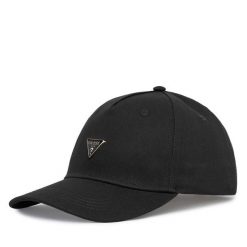Czapka z daszkiem Guess. Czarne czapki z daszkiem Guess, z aplikacjami. Za 154.99 zł.