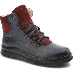 Trzewiki damskie Pollonus, cholewka z naturalnej skóry licowej z zamszowym kołnierzem i klasycznym sznurowaniem gruba podeszwa o gładkim boku i wyraź. Czerwone botki Pollonus, bez wzorów, ze skóry, biznesowe, bez obcasa, na płaskiej podeszwie, bez zapięcia. Za 289.00 zł.