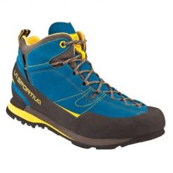 Buty trekkingowe La Sportiva Boulder X GTX Tige Mid. Niebieskie trekkingi La Sportiva, bez wzorów, z gore-texu, bez zapięcia, trekkingowe, gore-tex. Za 852.00 zł.