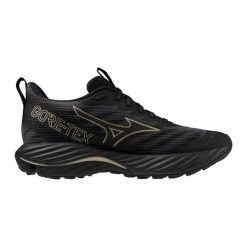 Damskie buty do biegania Mizuno Wave Rider GTX 2. Czarne buty do biegania Mizuno, bez wzorów, bez zapięcia, do biegania, mizuno wave. Za 499.99 zł.