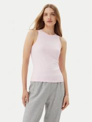 Adidas Top Essentials Linear JC5797 Różowy Slim Fit. Czerwone topy adidas, m, bez wzorów, z bawełny, bez kołnierzyka, bez ramiączek. Za 59.99 zł.