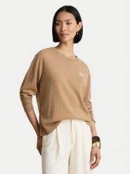 LAUREN RALPH LAUREN Sweter 200P03371500 Beżowy ciemny Relaxed Fit. Brązowe swetry Lauren Ralph Lauren, l, bez wzorów, z kaszmiru, bez ramiączek. Za 1,899.00 zł.