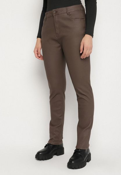 Brązowe Spodnie Skinny Gasi. Brązowe jeansy Born2be, l, bez wzorów, z jeansu. Za 99.99 zł.