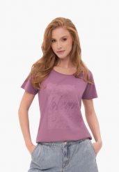 Fioletowy t-shirt z nadrukiem T-PEPI. Fioletowe t-shirty Volcano, m, bez wzorów, z bawełny, klasyczne, bez kołnierzyka, bez ramiączek. Za 59.99 zł.