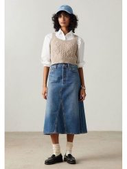 Levi's Spódnica dżinsowa w kolorze niebieskim rozmiar: W26. Niebieskie spódnice Levi's, s, z aplikacjami, z bawełny, klasyczne, midi. Za 166.10 zł.