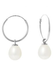 Pearline Srebrne kolczyki-kreole z perłami rozmiar: onesize. Białe kolczyki Pearline, z perłą, srebrne. Za 217.99 zł.