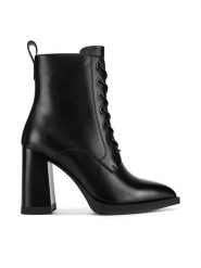 Eva Minge Botki HAJFA-2559-0503 Czarny. Czarne botki Eva Minge, bez wzorów, bez obcasa, na słupku, bez zapięcia. Za 463.00 zł.