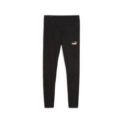 Damskie legginsy ESS MINIMAL GOLD PUMA Black. Czarne legginsy Puma, bez wzorów, sportowe. W wyprzedaży za 111.30 zł.